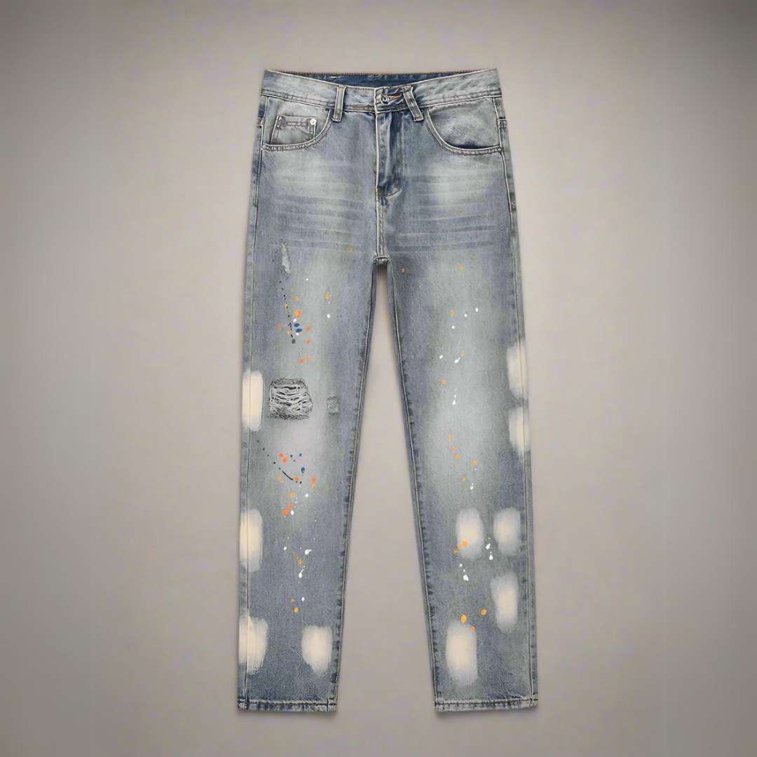 Ink Paint Straight Loose Jeans