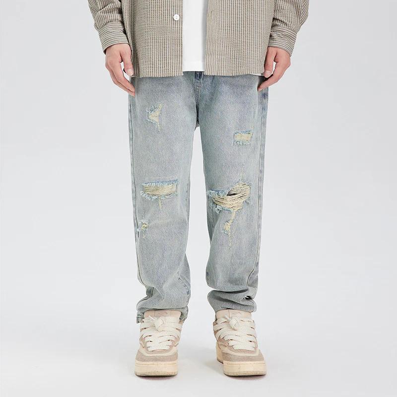 American Retro Ripped Loose Jeans