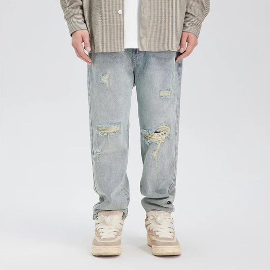 American Retro Ripped Loose Jeans