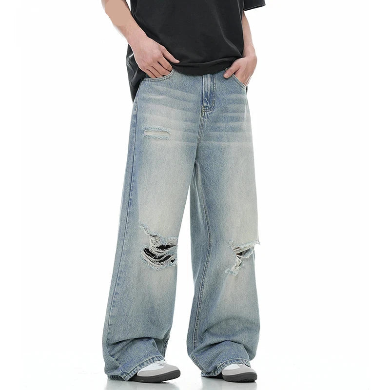 Minimal Distress Loose Fit Jeans