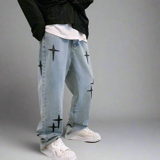 Star Patch Baggy Jeans