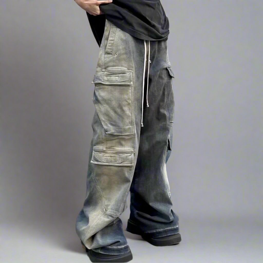 Washed loose Fit Multi-pocket Jeans