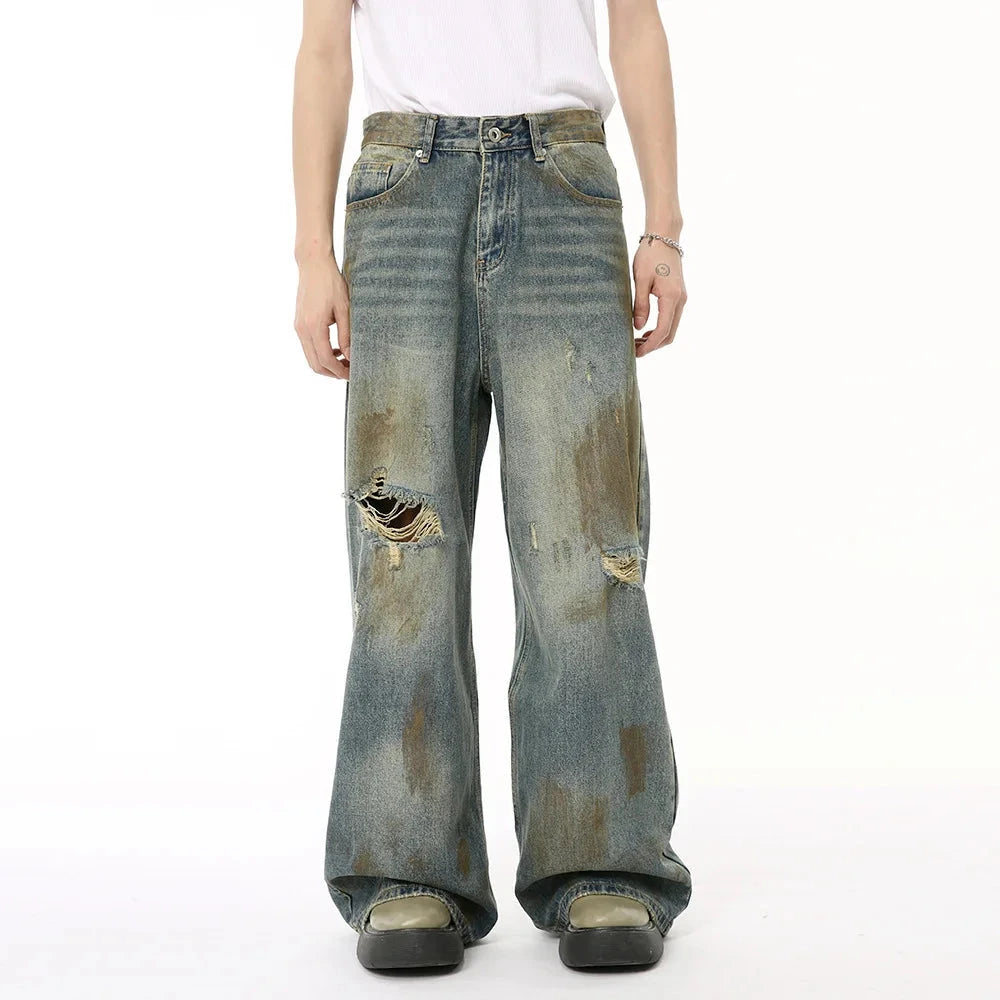 Worn-out Loose Fit Jeans